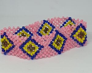 20230512 010347 300x240 - Pink Beaded Bracelet with Diamonds