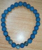 Blue Lava and Map Stone Stretchy Bracelet
