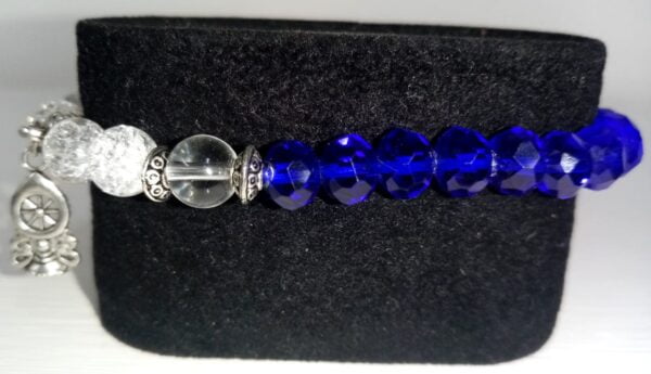 Blue Crystals and Clear Quartz Stretchy Bracelet