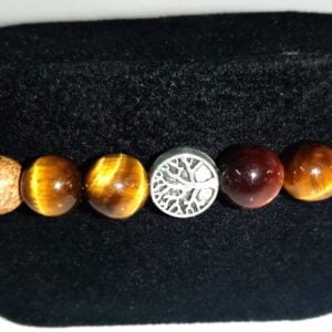 Picture Stone and Tiger Eye Stretchy Bracelet