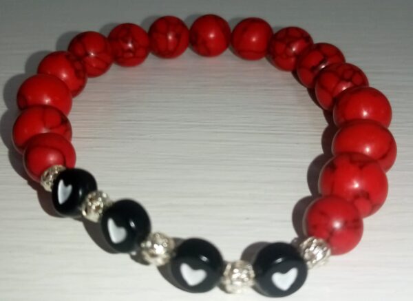 Red Turquoise Stretchy Bracelet