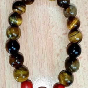 Tiger Eye and Red Turquoise Stretchy Bracelet
