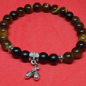 Picture Stone and Tiger Eye Stretchy Bracelet