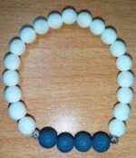 White and Blue Lava Stretchy Bracelet