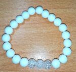 White Jade and Clear Quartz Stretchy Bracelet
