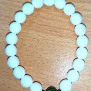 White Lava and Green Malachite Stretchy Bracelet