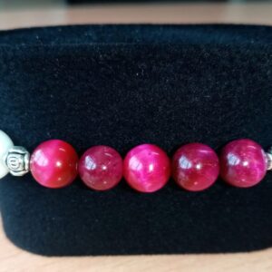White Jade and Mixed Tiger Eye Stretchy Bracelet