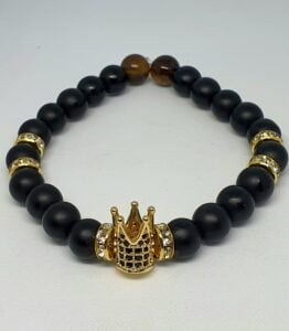 20230512 002933 262x300 - Black Onyx Bracelet with Gold Crown